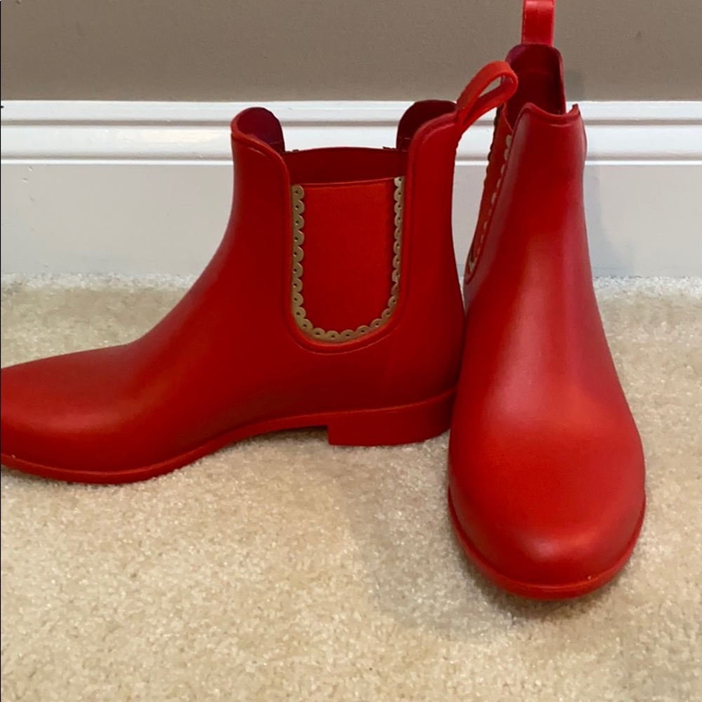 Jack Rogers red rain booties!